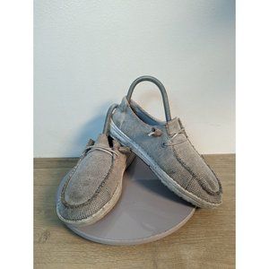 HEY DUDE Women's Size 6 Wendy Sox Classic Stone White Comfort Shoes GRAY Loafer